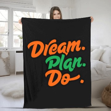 Discover Inspirational Dream Plan Do Typography Fleece Blankets