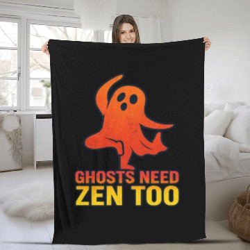 Discover Ghost Yoga Instructor Halloween Fleece Blankets