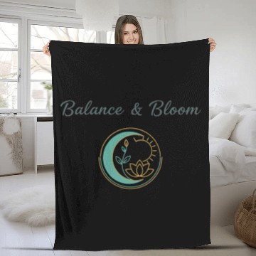 Discover Balance and Bloom Spiritual Mandala Design Fleece Blankets