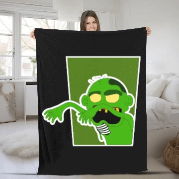 Discover Grotesque Zombie Cartoon Design Fleece Blankets