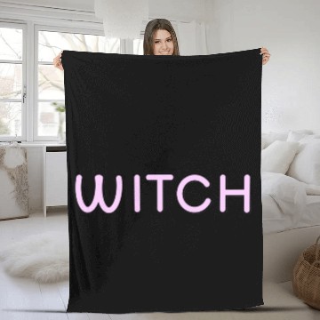 Discover Enchanted Witchcraft Script Design Fleece Blankets