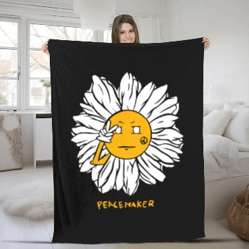 Discover Peaceful Daisy Sunflowers Design Fleece Blankets