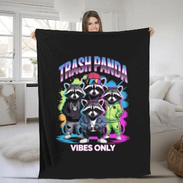 Discover Trendy Raccoon Squad Fleece Blankets Design