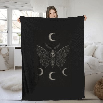 Discover Dark Celestial Butterfly Tapestry Fleece Blankets