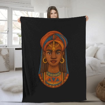 Discover African Heritage Inspired Portrait Design Fleece Blankets