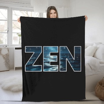 Discover Ocean Waves Zen Logo Fleece Blankets