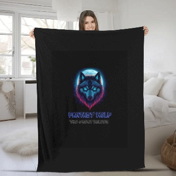 Discover fantasy wolf Fleece Blankets