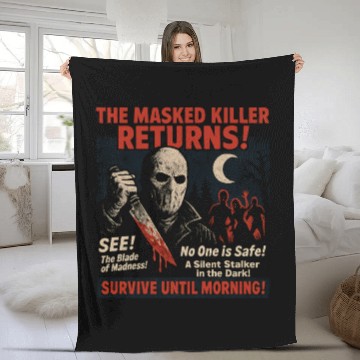 Discover Masked Killer Returns Slasher Movie Poster Vintage Fleece Blankets
