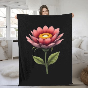 Discover Elegant Pink Lotus Blossom Design Fleece Blankets