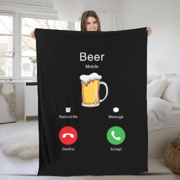 Discover Funny Beer Calling Party Humor Pub Cheers For Men Fleece Blankets