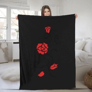 Discover Rose Vine Butterfly 2 Color Fleece Blankets