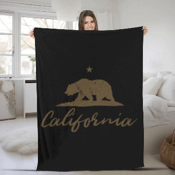 Discover Vintage California Bear Fleece Blankets
