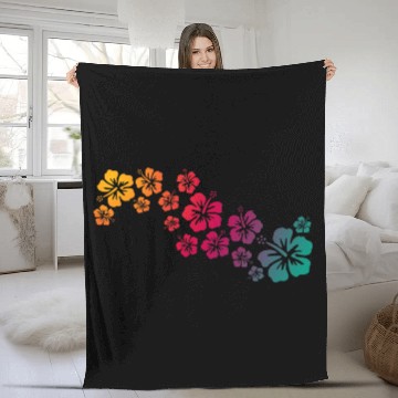 Discover hibiscus blooms - colored Fleece Blankets