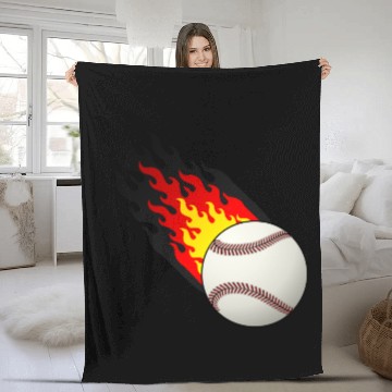 Discover Fireball Baseball Germany Fleece Blankets
