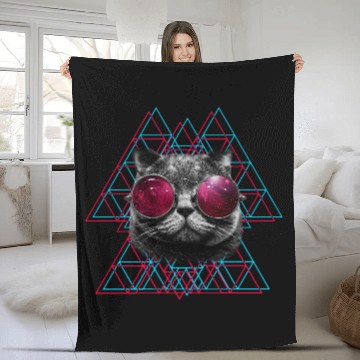 Discover 3D Space Cat Baseball Jerseys (Womens) Fleece Blankets