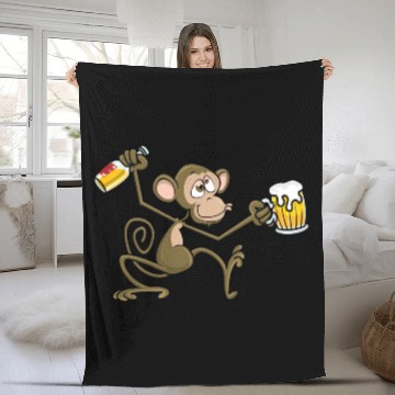 Discover Drunk Monkey Fleece Blankets