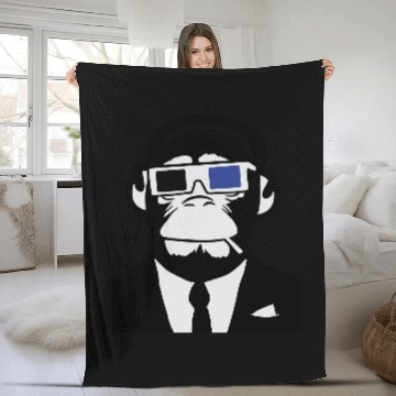 Discover 3D Ape Monkey Club Electro Motive Headphones Fleece Blankets
