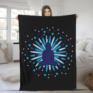 Discover A Buddha mandala blossom Fleece Blankets