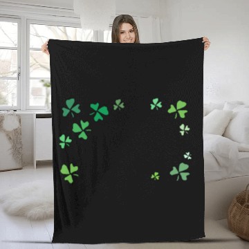 Discover Dark green shamrocks, St Patrick's Fleece Blankets
