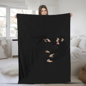 Discover monkey holding a gun Fleece Blankets
