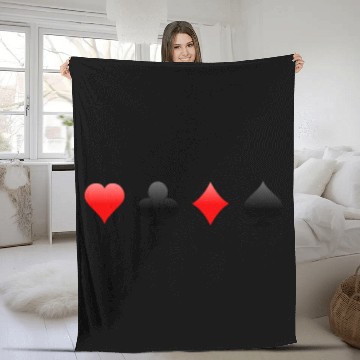 Discover Playing Card Suits Fleece Blankets