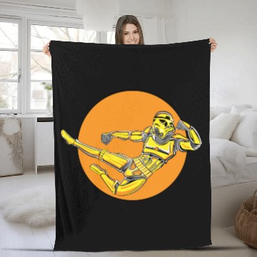 Discover stormtrooper meets bruce lee Fleece Blankets