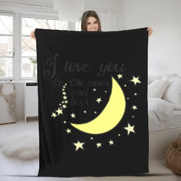 Discover I love you to the moon and back Fleece Blankets