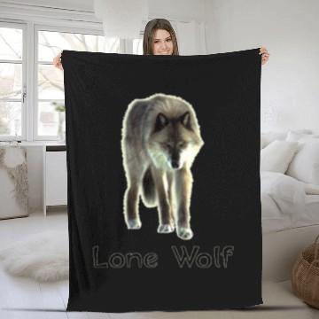 Discover lone wolf Fleece Blankets