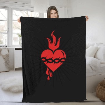Discover Sacred Heart of Jesus - Christ Consciousness Fleece Blankets