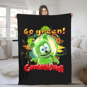 Discover Gummibär Go Green Earth Day Trees Fleece Blankets