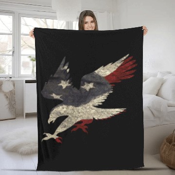 Discover Old Glory American Flag Eagle Clothing Apparel USA Fleece Blankets