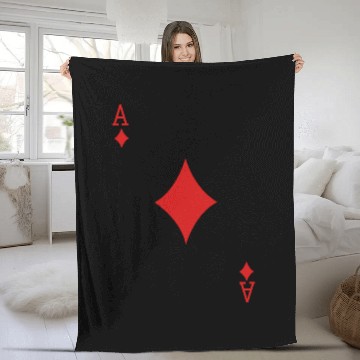 Discover Ace Playing Card Fleece Blankets