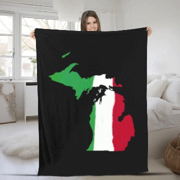 Discover Michigan Italian Italy Flag Pride Fleece Blankets