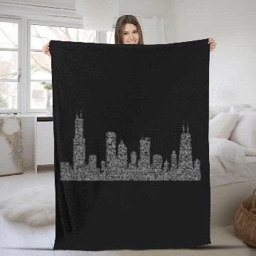 Discover Hog Butcher Chicago Skyline Fleece Blankets