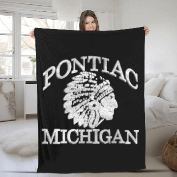 Discover Pontiac Michigan Native American Fleece Blankets