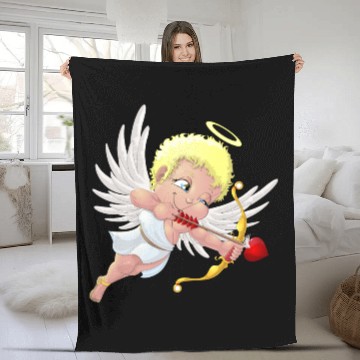 Discover cupid with a halo Fleece Blankets