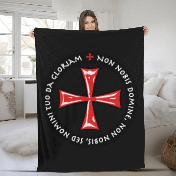 Discover Cross Knights Templar Crusader non nobis domine Fleece Blankets