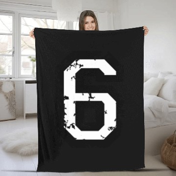 Discover Number 6 (Distressed White) Fleece Blankets