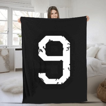 Discover Number 9 (Distressed White) Fleece Blankets