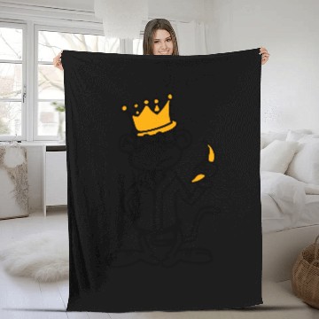 Discover Monkey King with Banana and Crown Fleece Blankets