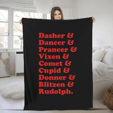 Discover Reindeer Names Fleece Blankets
