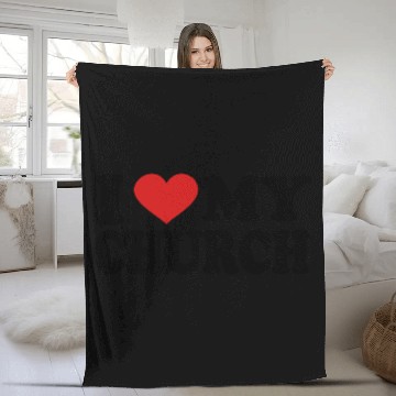 Discover I Love my church Fleece Blankets