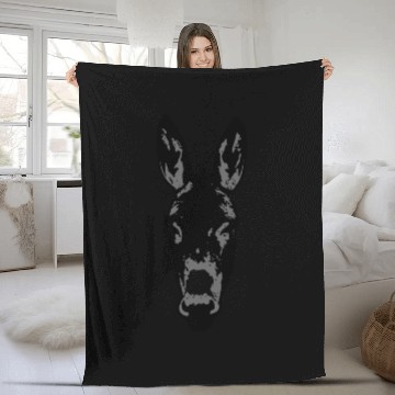 Discover Donkey head Fleece Blankets