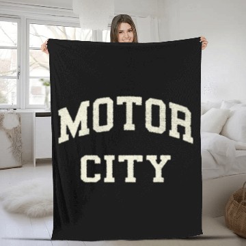 Discover Classic Motor City Detroit Varsity Fleece Blankets