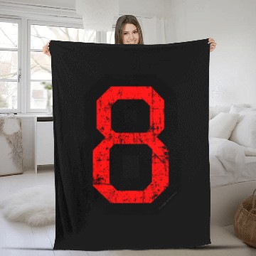Discover Number 8 (Distressed Red) Fleece Blankets