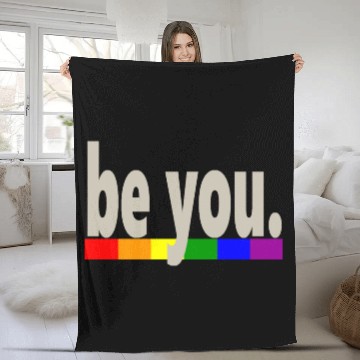 Discover Gay Pride Rainbow Flag be you Fleece Blankets