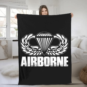 Discover airborne airborne paratrooper 101st airborne 82n Fleece Blankets