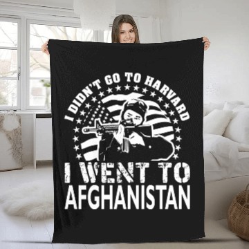 Discover I Didn't Go To Harvard I Went To Afghanistan Fleece Blankets