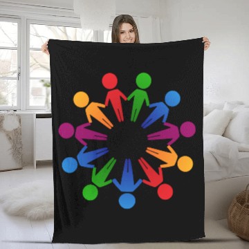 Discover Multicultural Cooperation Circle Fleece Blankets