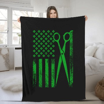 Discover Hair stylist - Hair stylist flag Fleece Blankets for american
